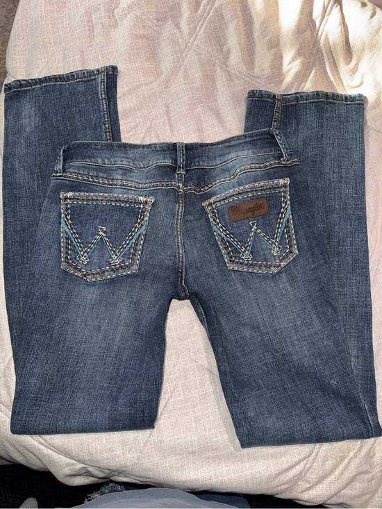 Wrangler Denim - Wrangler Women's Dark Blue Bootcut Jeans with Embroidered Back Pockets